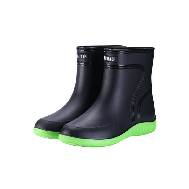 Woobling Mens Non-Slip Garden Shoes Working Lightweight Waterproof Work Shoe Casual Rain Boots Green (Men) 8.5