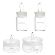 Low Flat Form Weighing Bottle Glass Lab Chemistry Equipment Various Sealed 4 Pcs