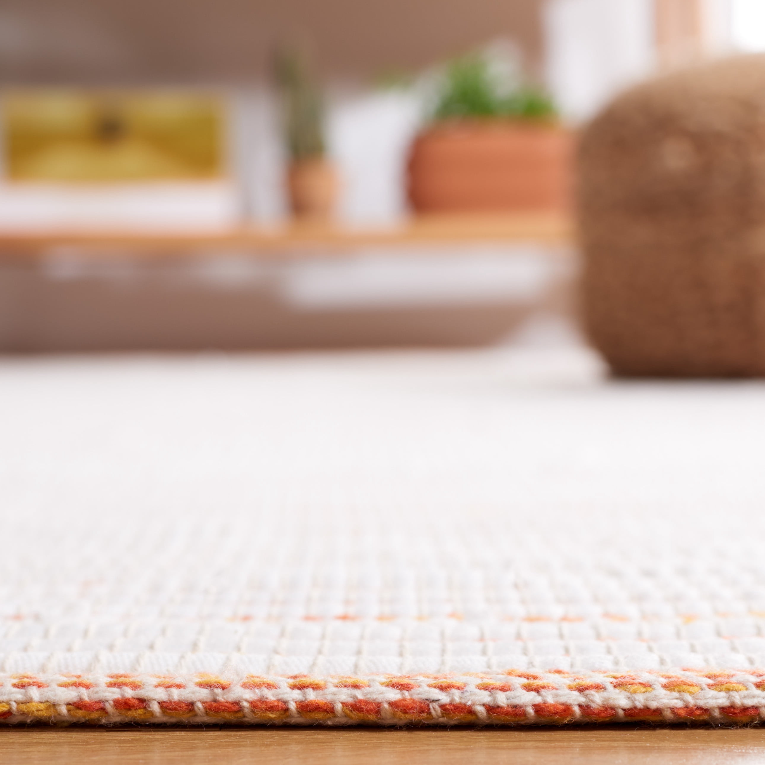 SAFAVIEH Montauk Carver Striped Cotton Area Rug, Red/Ivory, 8' x 10'
