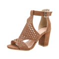 thumbnail image 2 of Zapatos de mujer Casual verano moda estilo romano cómodo cinturón hebilla cuadrado tacones altos Peep Toe hueco superior sandalias Wmkox8yii  hfjk2469, 2 of 8