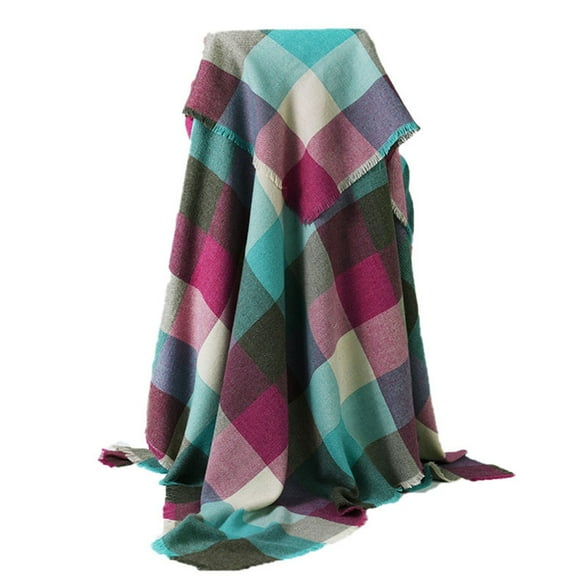 Winter Scarf Soft Unisex Fashion Square Shawl Scarf Warm Scarf Plaid Scarf