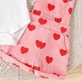 thumbnail image 5 of Bovxnpu Baby Girl Bodysuit, Infant Baby Cotton Bodysuits, Girls' Summer Strip Romper Flying Sleeve Short Sleeved Shirt Printed Strap Pants Set 18 Months, 5 of 7