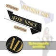 thumbnail image 2 of 10 Pieces Birthday Sash for Women Birthday Party Supplies Happy Birthday Sash for Girls Birthday Queen Sash Gold Birthday Party Favors, 2 Colors (Blac, 2 of 5