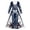 1Navy, variant on Xijirk Women's Halloween Crew Neck Flare Long Sleeve Maxi Dress Skeleton Rose Spider Web Print Gown for Halloween Party,5XL