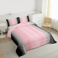 thumbnail image 3 of Homewish Stripes Pattern Bedding Comforter Set,Modern Abstract Geometric Twin Comforter Sets,Pink Gray Black Ombre Bedding Set For Boys Girls,Breathable Home Decor Reversible,2 Pieces, 3 of 8