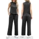 thumbnail image 4 of Conjunto de dos piezas Lepunuo para mujer, vestido de cuello alto con rayas de verano, 4 of 5