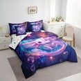 thumbnail image 3 of jejeloiu Kawaii Axolotl 7-Piece Twin Bedding Sets,Galaxy Starry Sky Bedding Comforter Set For Girls Women Reversible, 3 of 8