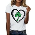 thumbnail image 1 of El Día de San Patricio Manga Corta Cuello Redondo Suéter Casual Top, Ligero 95% Poliéster 5% Blusa de Spandex para Vacaciones Y Uso Diario, Tops de Mujer Casual, 1 of 5