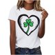 thumbnail image 1 of El Día de San Patricio Manga Corta Cuello Redondo Suéter Casual Top, Ligero 95% Poliéster 5% Blusa de Spandex para Vacaciones Y Uso Diario, Tops de Mujer Casual, 1 of 5