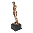thumbnail image 2 of Ebros Renaissance Michelangelo Nude King David Bronze Electroplated Resin Statue, 2 of 6