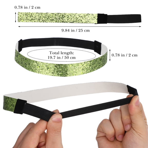 Milisten Sparkling Glitter Headbands 12-Pack, 9.3x0.8x0.2in, Perfect for Spa Facials, Costume Parties, and Women's Hair Accessories