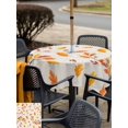 thumbnail image 4 of Outdoor Tablecloth with Umbrella Hole and Zipper, Orange Leaves Fall Square Table Cloth 54x54 Inch Waterproof Tablecloth, Branches Birds Pine Cones Rustic Picnic Table Cover for Patio Camping, 4 of 7