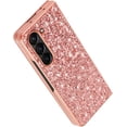 thumbnail image 5 of Bling Case for Samsung Galaxy Z Fold 5 5G,Slim Galaxy Z Fold 5 Case Women Girly Cute Sparkly Glitter Sequins Crystal Diamond Hard PC Back Flexible TPU Bumper Case,Silver, 5 of 12