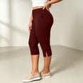 thumbnail image 7 of Ghalytn Women's High Waist Capri Dress Pants - Split Hem Straight Leg Cropped Trousers with Pockets Plus Size L-5XL Stretch Work Pants, 7 of 7