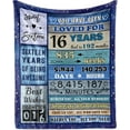 thumbnail image 1 of LHSHID Sweet 16 Gifts for Girls Blanket 16th Bday Decor Birthday Decorations Blankets for Girls Boy 60"x80", 1 of 7