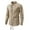 Khaki, variant on Men's Timeless Solid Long Sleeve Crew Neck Button-Up Shirt Premium Linen Blend Fabric business casual