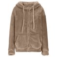 thumbnail image 6 of UQJfacai Fleece Jacket Women Fuzzy Sherpa Zip Up Hoodie Winter Coats Oversized Cozy Plush Warm Hooded Casual Outerwear with Pockets, 6 of 8