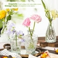 thumbnail image 6 of 12-Piece Glass Bud Vase Set, Small Vintage Flower Vases, Mini Glass Bottles for Rustic Wedding Centerpieces, Home Party Table Decor（Clear）, 6 of 8