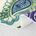 thumbnail image 5 of meiyoeat Ancient Paisley Quilt King,Nature Print King Coverlet Set For Adults,Green Purple,3 Pieces,1 Bedspread and 2 Pillowcases, 5 of 7