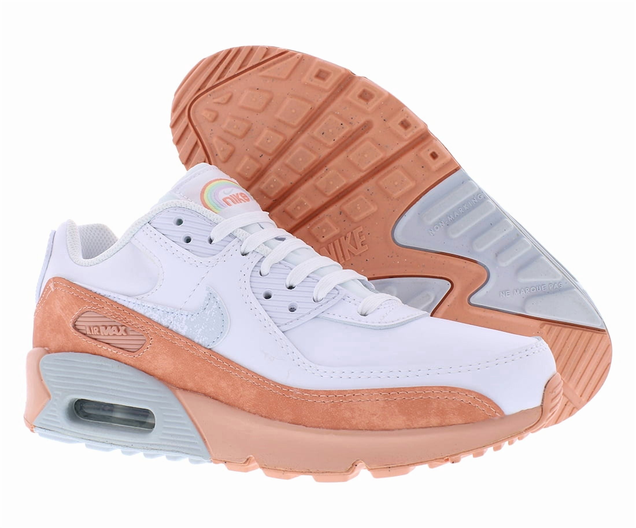 Nike Air Max 90 Leather Se GS Boys Shoes Size 6, Color: White/Aura/Madder Root