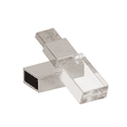 thumbnail image 1 of New Crystal Transparent Rectangle Genuine USB Flash Drive Wedding Gift Pen Drive,Silver（64GB), 1 of 8