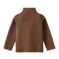 thumbnail image 2 of ZHOGXU Big Kids Girls T Shirt Long Sleeved Turtleneck Solid Color Plush Lined Windproof Warm Base Top For Fall Winter Daily Wear Coffee 18-24 Months, 2 of 5
