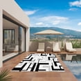 thumbnail image 3 of Modern Geometric Black Outdoor Rug for Patio/Deck/Porch, Non-Slip Large Area Rug 5 x 8 Ft, Abstract Minimalist Artwork Lines Indoor Outdoor Rugs Washable Area Rugs, Camping Rug Carpet Runner, 3 of 8
