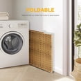 thumbnail image 6 of CONCETTA Laundry Hamper with lid, No Install Needed, 90L Wicker Laundry Baskets Foldable Removable Liner Bags, Yellow, 6 of 8