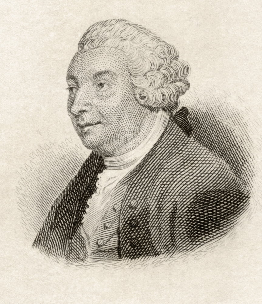 David Hume 1711 To 1776 Scottish Philosopher Economist And Historian From Crabbes Historical Dictionary Published 1825 Canvas Art - Ken Welsh Design Pics (13 x 15)