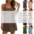thumbnail image 5 of Kukoosong Women's Wide Strap Square Neck Tank Mini Dress, Solid Color Loose Sleeveless A-Line Dress with Pocket, Casual Short Summer Shift Sundress, 5 of 7