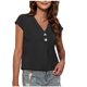 thumbnail image 1 of Blusa informal sólida de manga corta con cuello en V de verano para mujer a la moda Fridja  ghk4407, 1 of 6