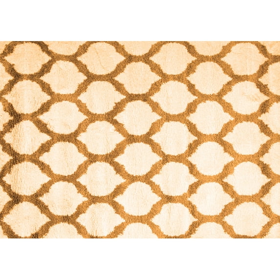 Ahgly Company Indoor Rectangle Trellis Orange Contemporary Area Rugs, 7' x 10'