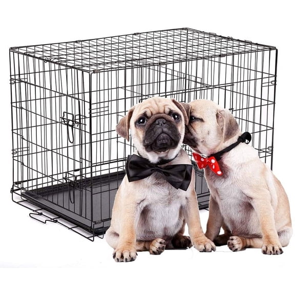 Bestpet 30" Large Folding Wire Dog Crate, Metal Pet House for Indoor Use
