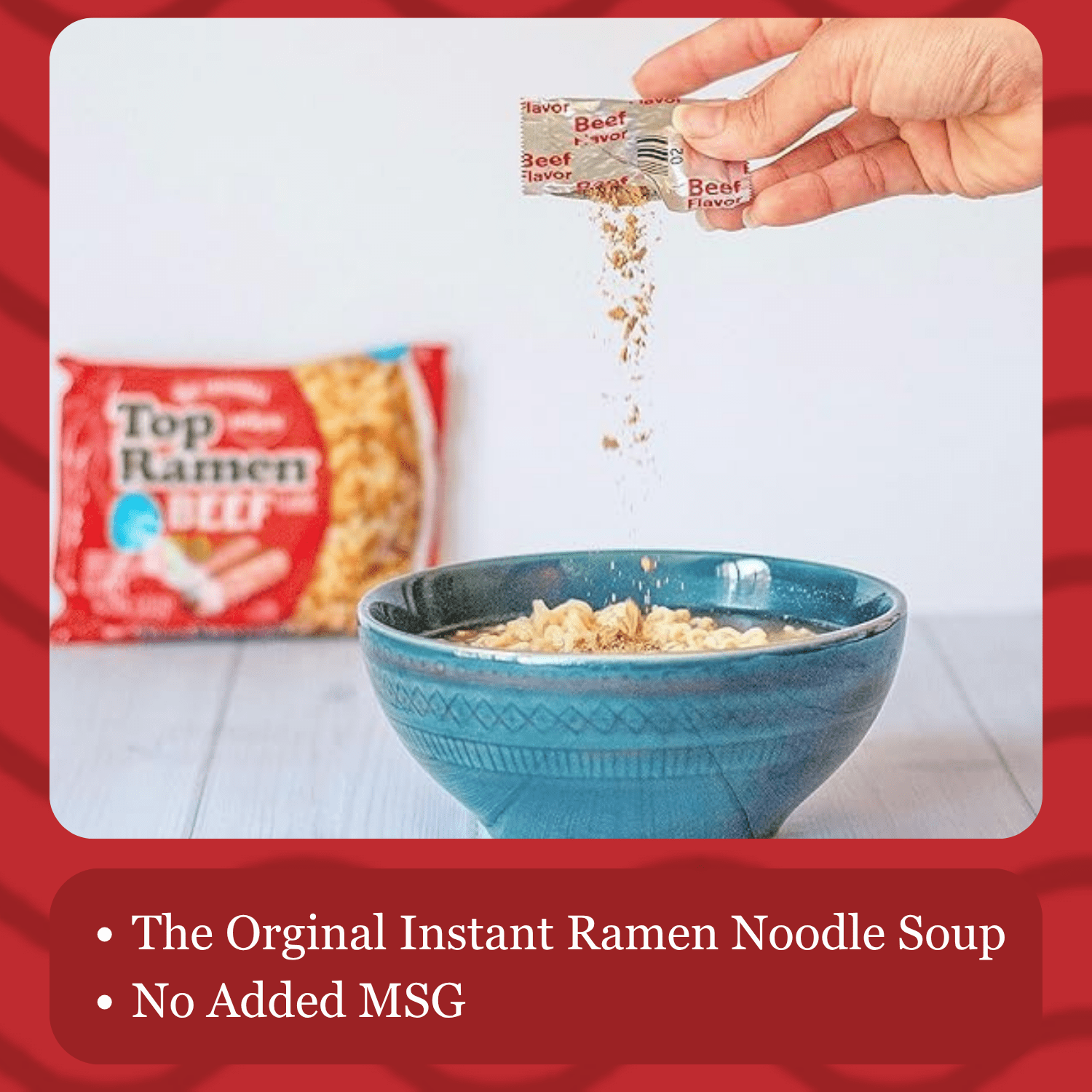 (24 pack) Nissin Foods Top Ramen Instant Ramen Noodle Soup, Beef Flavor, 3 oz Bag, Shelf-Stable