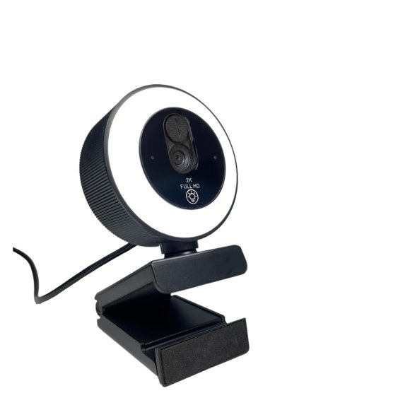 USB Webcam with Ring Light Privacy Cover Tripod Type-C for PC Streaming Meeting ,Easy to Install
