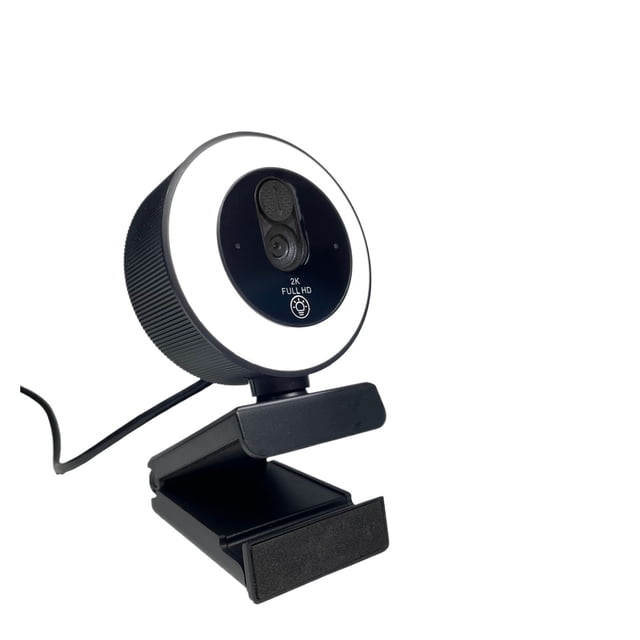 USB Webcam with Ring Light Privacy Cover Tripod Type-C for PC Streaming Meeting ,Easy to Install