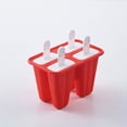 thumbnail image 1 of Popsicle Mould, Popsicle Molds 4 Pieces Silicone Ice Pop Molds BPA Free Popsicle Mold Reusable Easy Release Ice Pop Make (Red), 1 of 4
