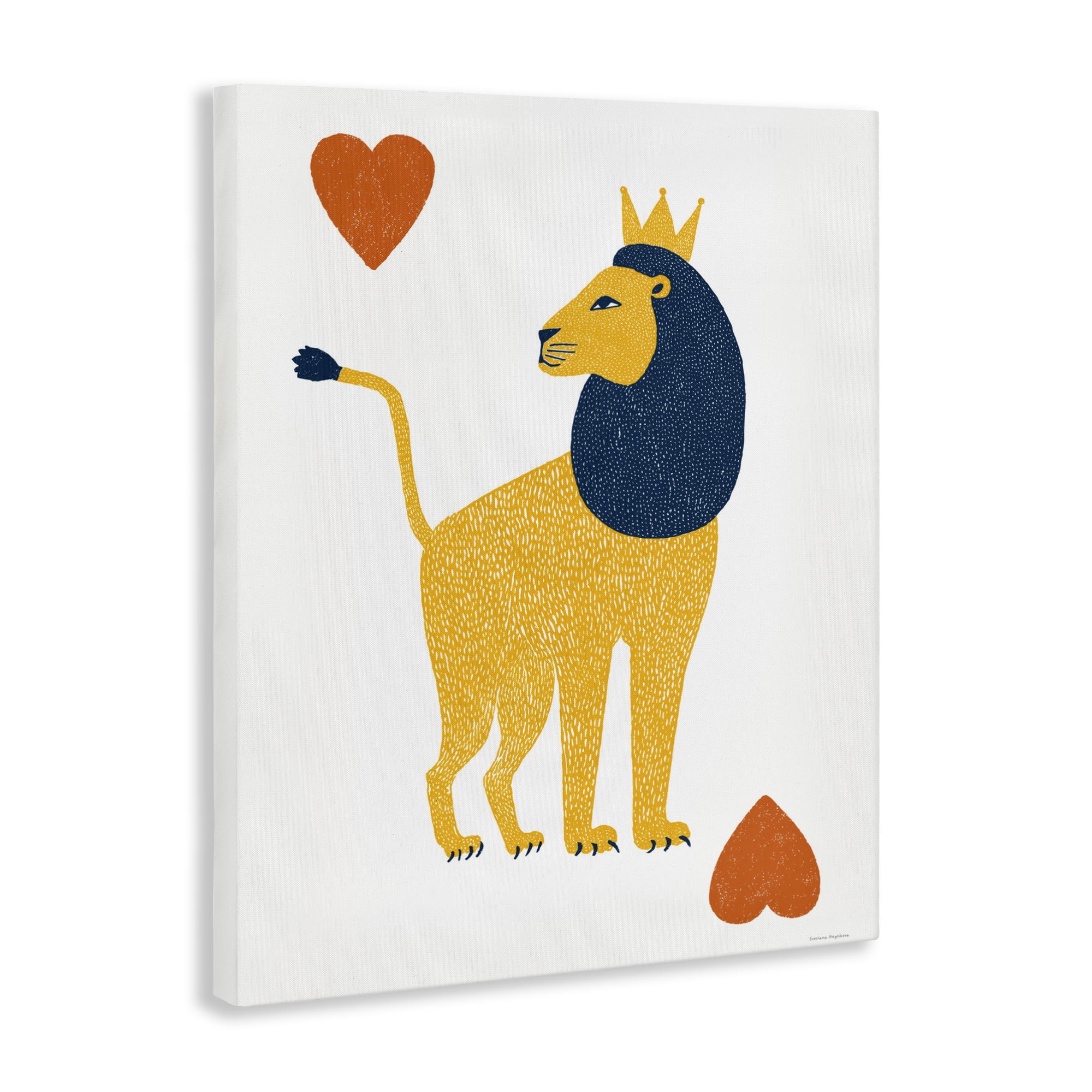 Lion & Hearts Card Canvas Wall Art, design by Svetlana Aleynikova