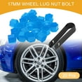 thumbnail image 2 of 20 Pcs Wheel Lug Nut Bolt with Clip Rims Tire Nut Screws Dust Cap Cover Nut Protection Plastic Blue 17mm, 2 of 7