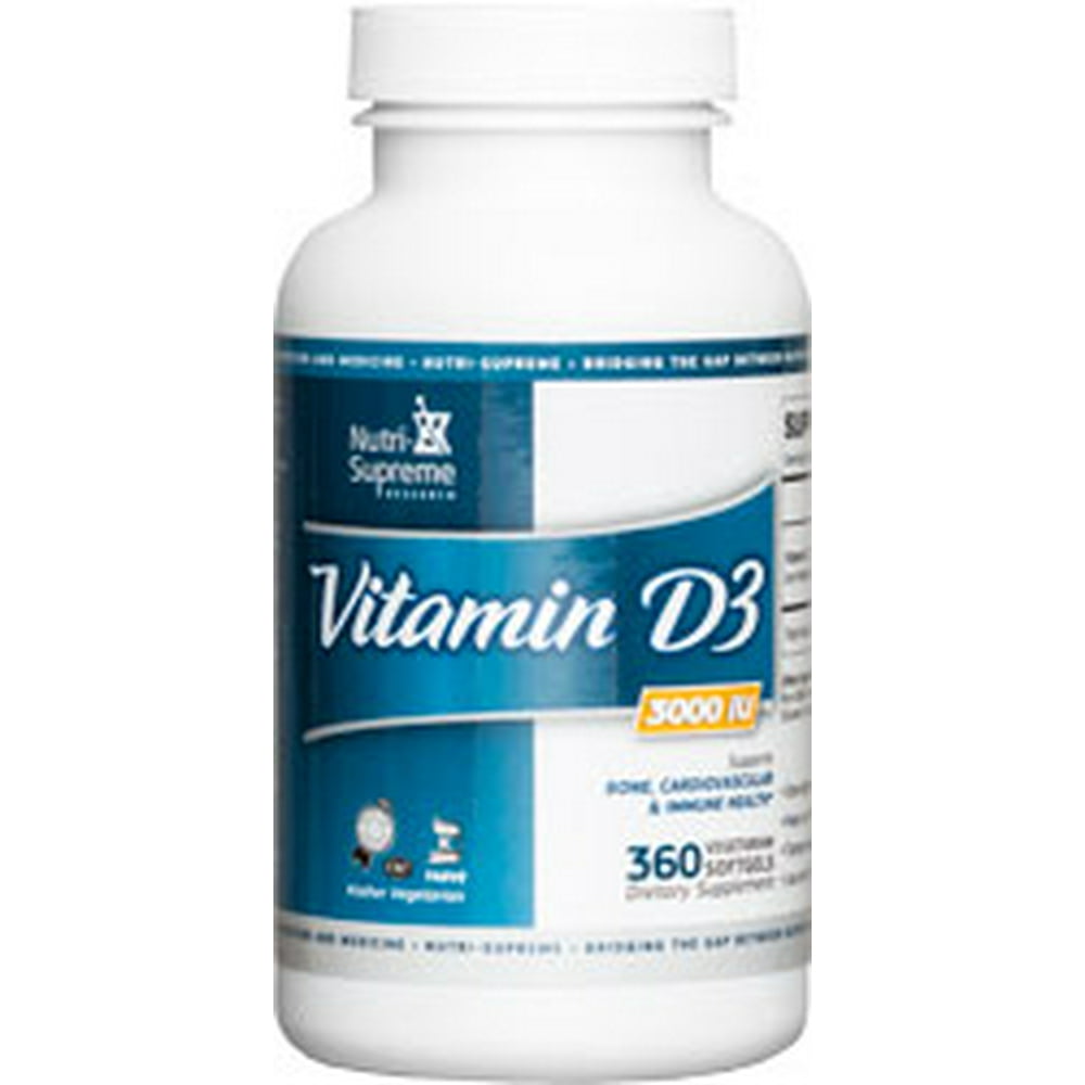 NutriSupreme Research Kosher Vitamin D3 3000 IU 360 Vegetarian