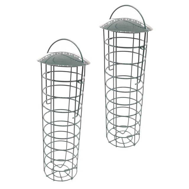 2 comederos para pájaros silvestres con gancho colgante, comedero grueso para pájaros, comedero colgante para casa, decoración de jardín al aire libre.