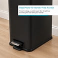 thumbnail image 6 of Home Zone Living 4 Gallon Slim Kitchen Trash Can with Step Pedal, Soft-Close Lid and Removable Inner Bucket, Stainless Steel, Matte Black, 6 of 9