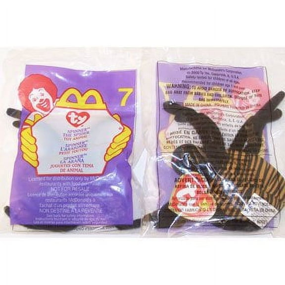 TY McDonald's Teenie Beanie - #7 SPINNER the Spider (2000) (4.5" Plush)