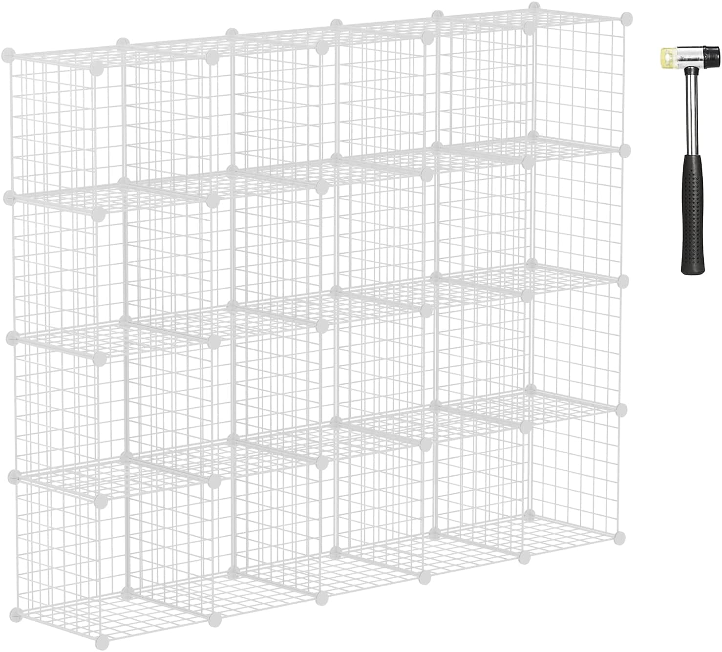 GUAIPOU Wire Cube Storage Organizer, 12Cube Metal Grids Storage Shelf