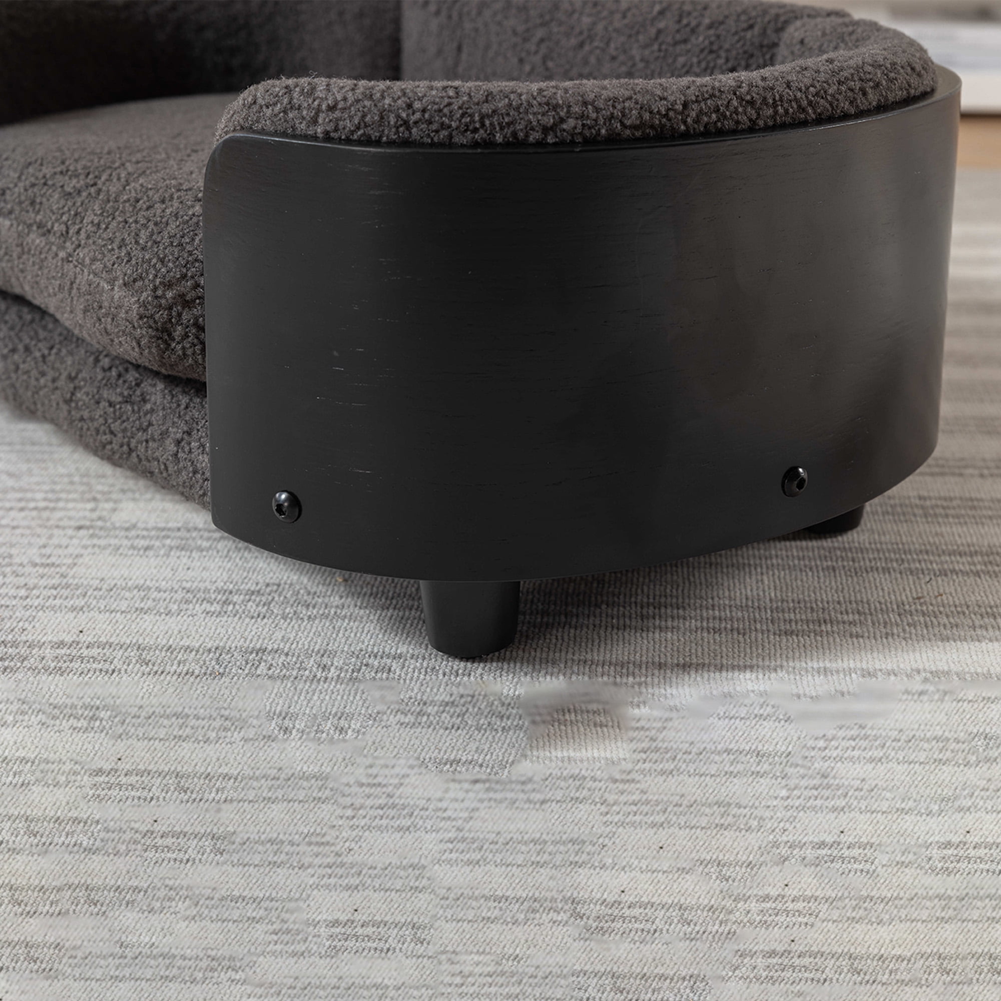 Pefilos 26" Pet Sofa for Indoors Dogs, Cat and Dog Bed with Solid Wood Legs and Black Bent Wood Back, Cashmere Cushion, Gray Pefilos 26" Pet Sofa for Indoors Dogs, Cat and Dog Bed with Solid Wood Legs and Black Bent Wood Back, Cashmere Cushion, Gray