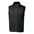 thumbnail image 2 of Men's Cutter & Buck Heather Charcoal Los Angeles Chargers Big & Tall Mainsail Sweater Knit Fleece Full-Zip Vest, 2 of 3