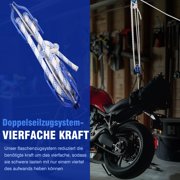 Greteefor Twin Sheave Block and Tackle7700 lbs(35KN), 150Ft x 1/2'' Twin Sheave Block with Braid Rope, 4:1 Lifting Power Sheave Pulley Hoist System for Garage, Attic Heavy Lifting