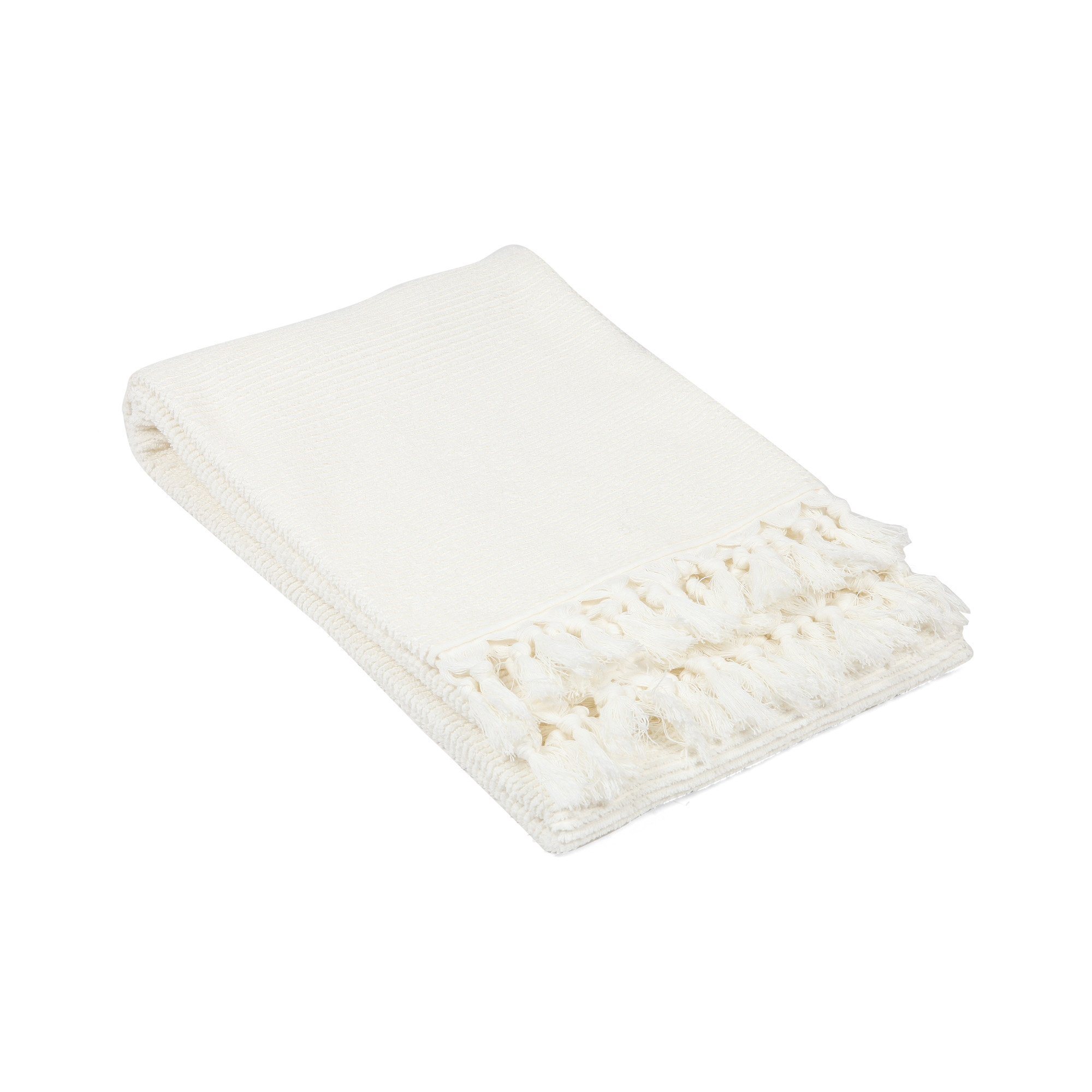 Tassel Ribbed Turkish Terry Bath Towel