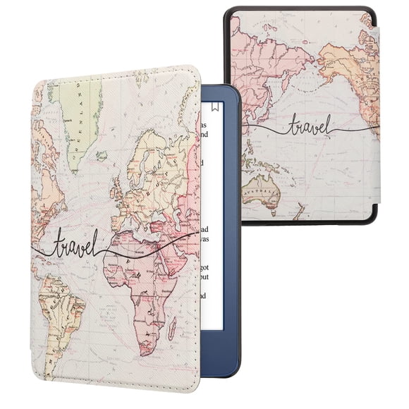 Funda kwmobile para Amazon Kindle 2022/2024 con diseño de viaje