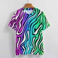 thumbnail image 3 of Animal Print Patterns Women's Short Sleeve T-Shirt Crew Neck Casual Summer Trendy Loose Fit Tops, 3 of 6